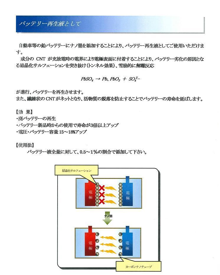 バッテリー再生液として